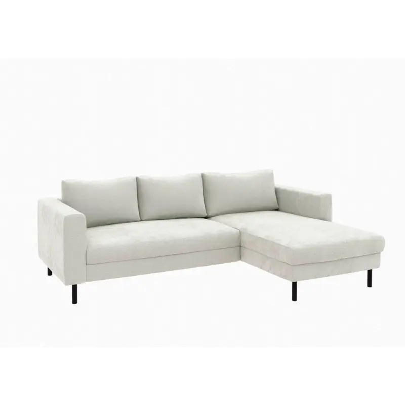 Ecksofa in Struktur Wei&szlig; 232/161 cm