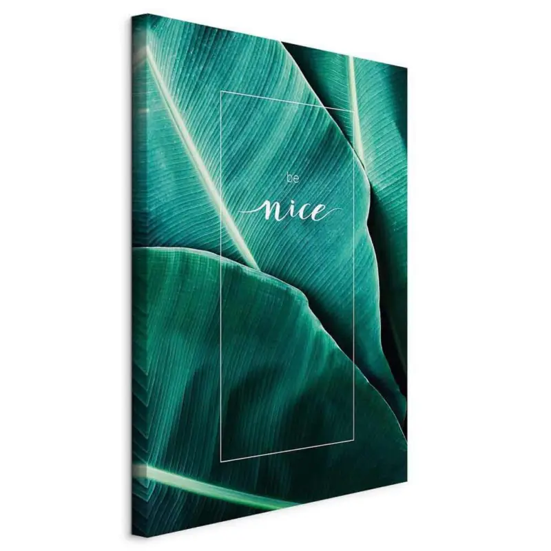 Leinwandbild Text, Bl&auml;tter 40/60/1,2 cm