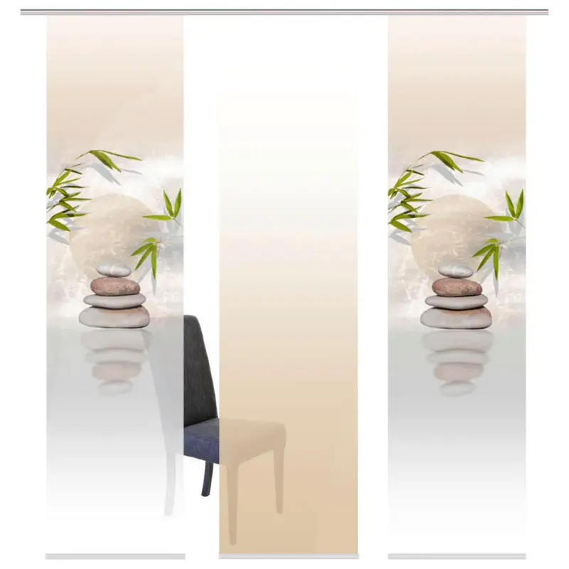 Fl&auml;chenvorhang 3ER SET in Naturfarben halbtransparent