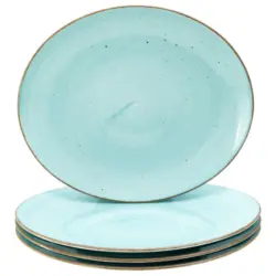 Steaktellerset Vintage Nature Aqua 4-teilig