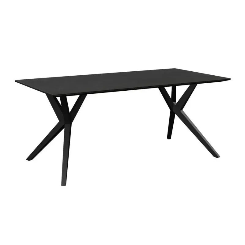 Gartentisch Metall, Stein Anthrazit, Dunkelgrau rechteckig