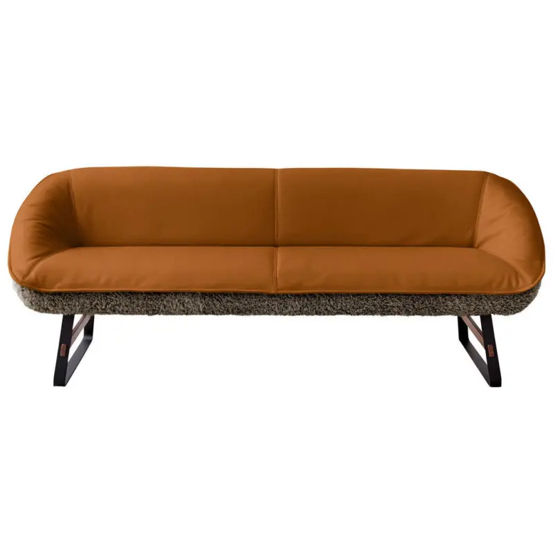 Sitzbank 229/88/80 cm in Braun, Rostfarben