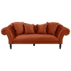 3-Sitzer-Sofa in Velours Rostfarben