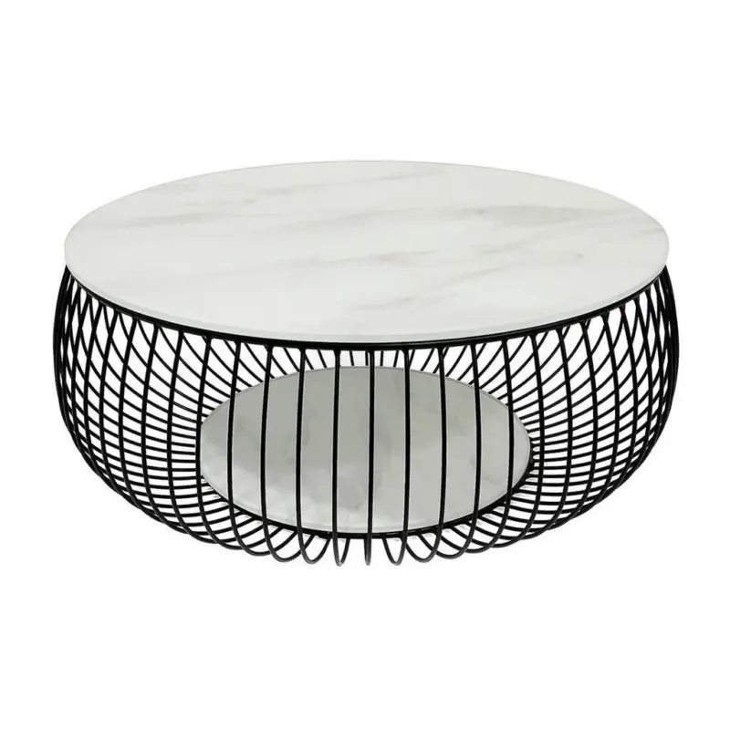 Couchtisch in Metall, Glas 86/86/35 cm