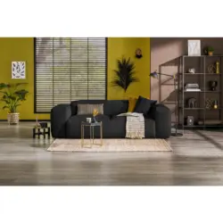 3-Sitzer-Sofa Hannah in Cord Schwarz