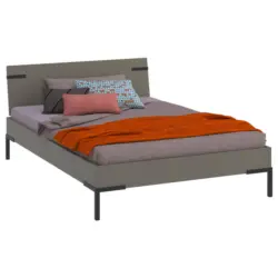 Bett 140/200 cm in Grau, Gr&uuml;n