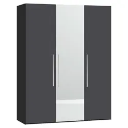 Dreht&uuml;renschrank in Anthrazit, Schwarz