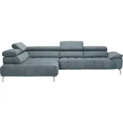 Ecksofa in Chenille Grau 222/323 cm