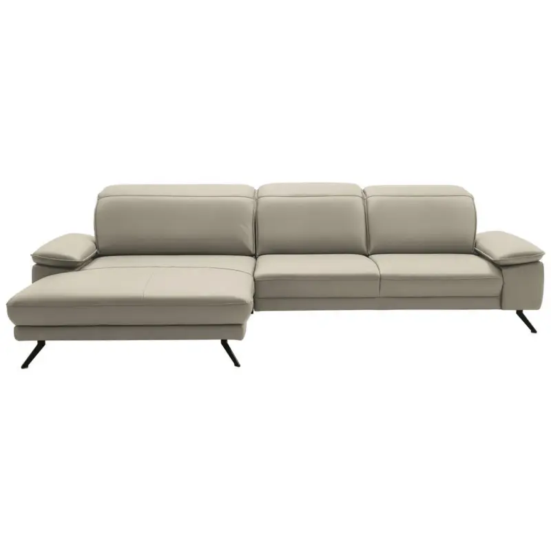 Ecksofa Dieter Knoll in Echtleder Ecru 193/332 cm