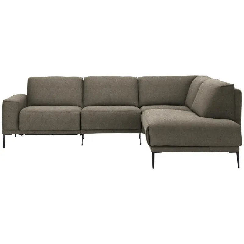 Ecksofa in Flachgewebe Hellbraun 260/210 cm