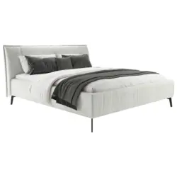 Polsterbett gepolstertes Kopfteil Hellgrau 180/200 cm