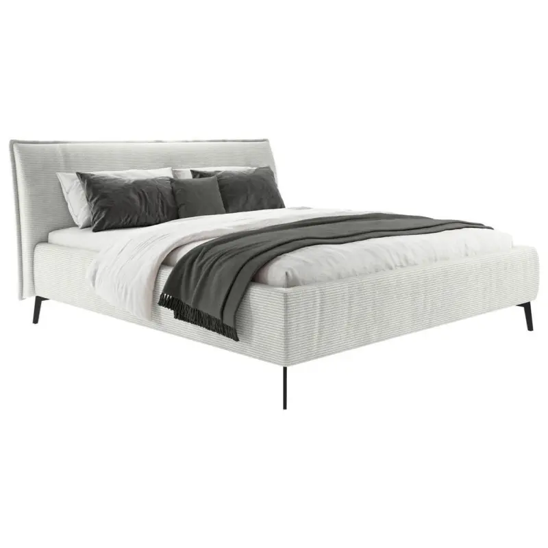 Polsterbett gepolstertes Kopfteil Hellgrau 180/200 cm