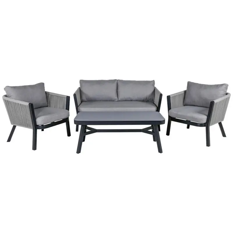 Loungegarnitur 4-teilig Aluminium