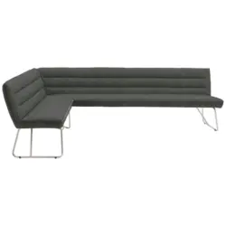 Eckbank 174/304 cm in Grau, Edelstahlfarben