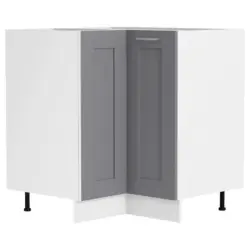 Eckunterschrank 76/82/76 cm in Anthrazit, Wei&szlig;