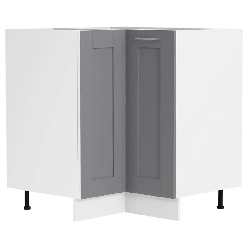 Eckunterschrank 76/82/76 cm in Anthrazit, Wei&szlig;