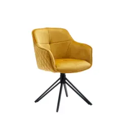 Armlehnstuhl Sitzfl&auml;che 360&deg; drehbar Samt