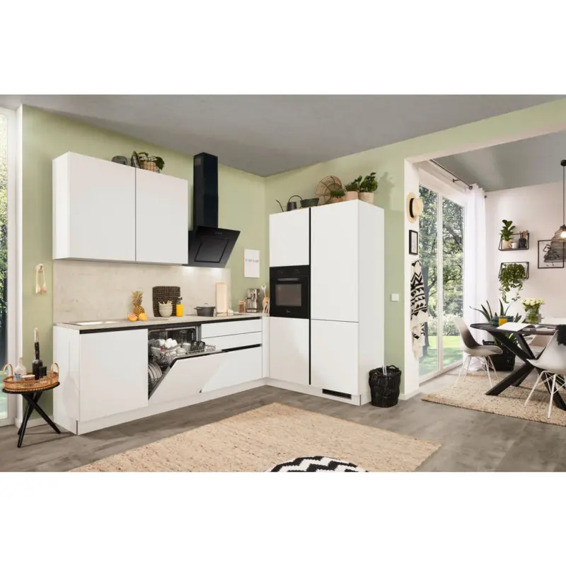 Eckk&uuml;che 276/183 cm in Wei&szlig;