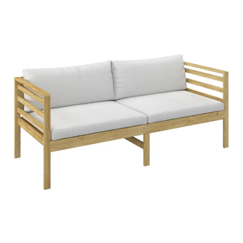 Gartenbank 180/70/74 cm in Wei&szlig;, Akaziefarben