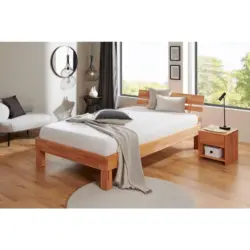 Bett 120/220 cm in Kernbuche