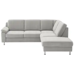 Ecksofa in Webstoff Creme 241/200 cm