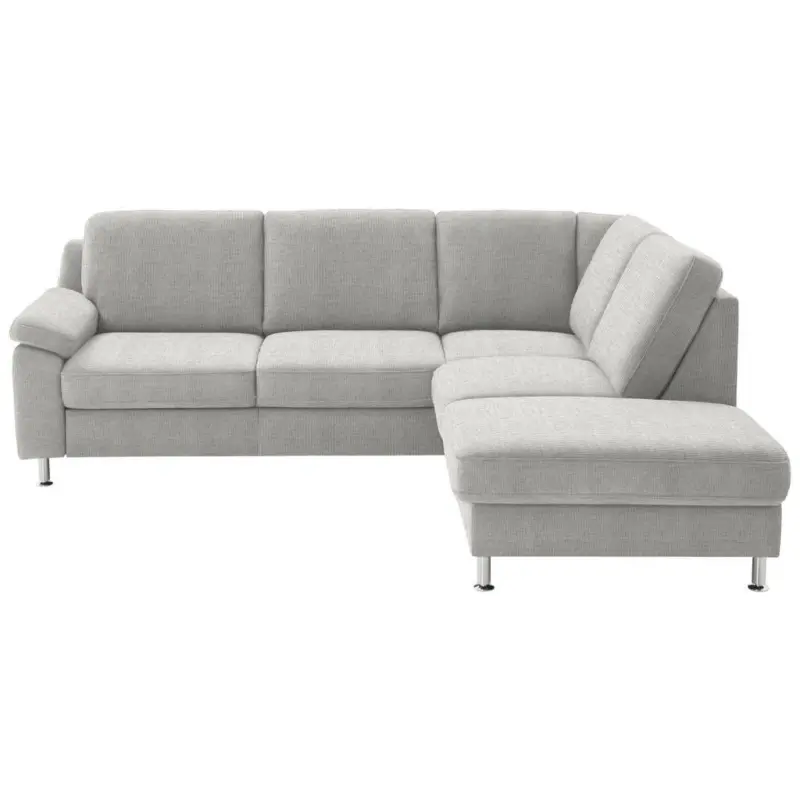 Ecksofa in Webstoff Creme 241/200 cm