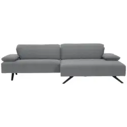 Ecksofa Biella in Flachgewebe Hellgrau 280/165 cm