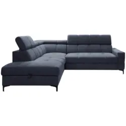 Ecksofa in Struktur Dunkelblau 212/254 cm