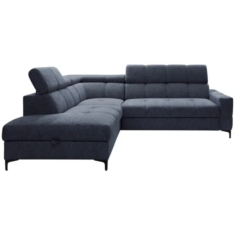 Ecksofa in Struktur Dunkelblau 212/254 cm