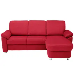 Ecksofa in Flachgewebe Hellrot 250/163 cm