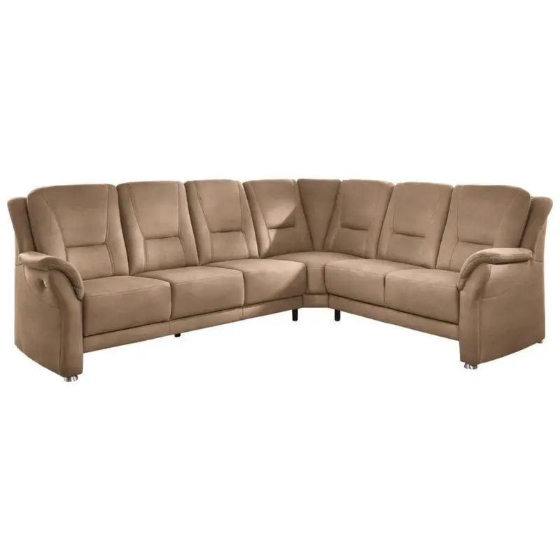 Ecksofa in Mikrofaser Beige 275/223 cm