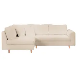 Ecksofa in Boucl&eacute; Wei&szlig; 161/231 cm