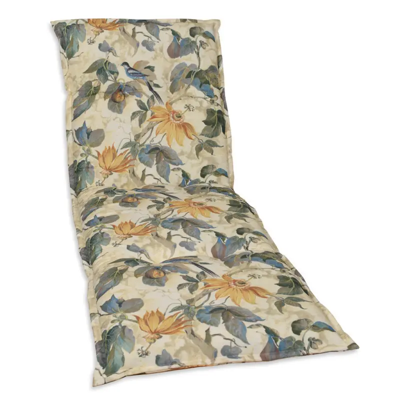 Liegenauflage in Blau, Gr&uuml;n, Orange, Sandfarben, Beige, Hellbraun, Currygelb Floral