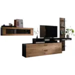 XXXLutz Lauterach - Ihr M&ouml;belhaus bei Bregenz Wohnwand in Anthrazit, Eichefarben 393/206/49 cm