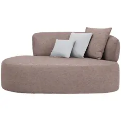 R&eacute;camiere in Chenille Hellgrau, Rotbraun