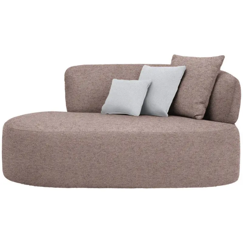 R&eacute;camiere in Chenille Hellgrau, Rotbraun