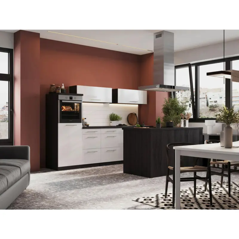 K&uuml;chenblock in Grau, Wei&szlig;