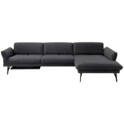 Ecksofa Posh in Echtleder Anthrazit 308/173 cm