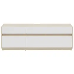 Tv-Element Wei&szlig;, Eichefarben 173,5/58,2/42 cm