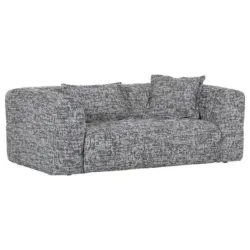 3-Sitzer-Sofa in Chenille Grau, Schwarz, Wei&szlig;