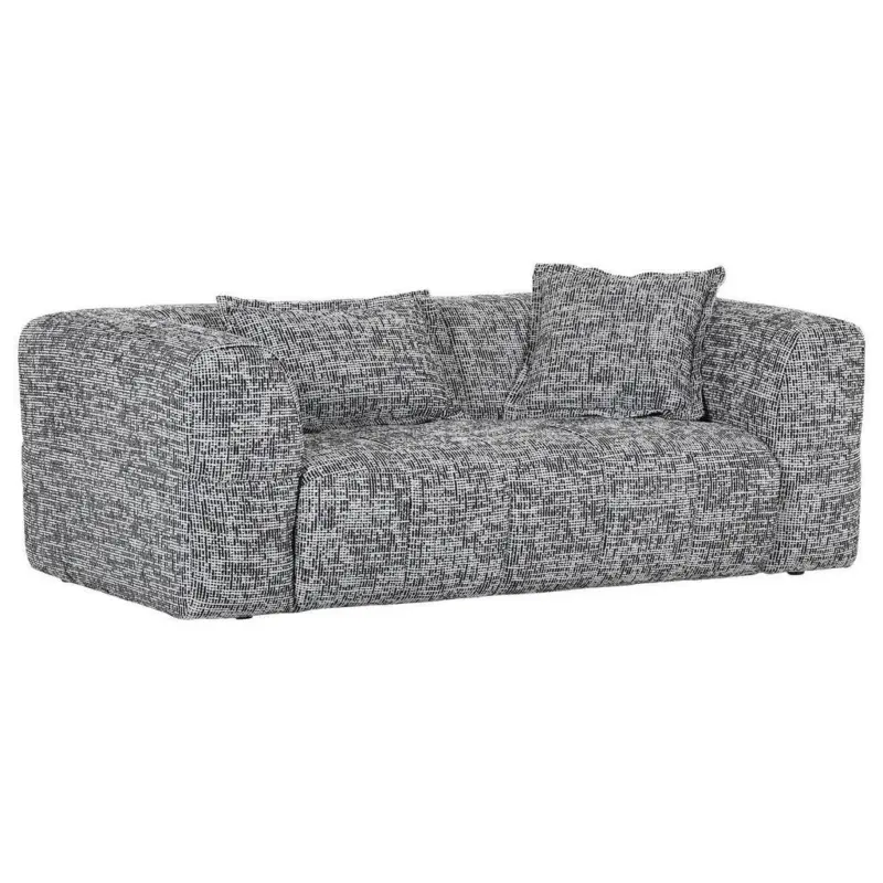 3-Sitzer-Sofa in Chenille Grau, Schwarz, Wei&szlig;