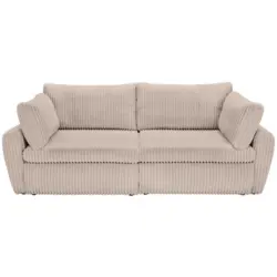 Schlafsofa in Cord, Pl&uuml;sch Graubraun