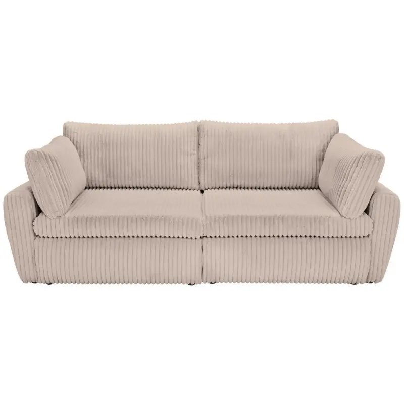 Schlafsofa in Cord, Pl&uuml;sch Graubraun