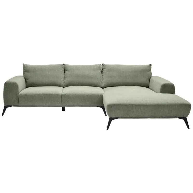 Ecksofa in Webstoff Olivgr&uuml;n 298/187 cm