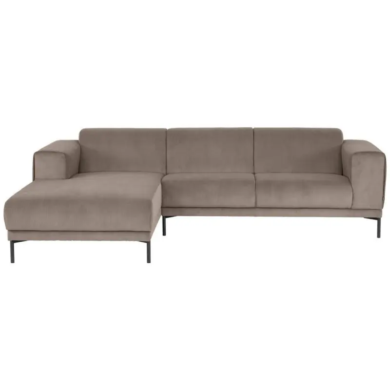Ecksofa Erno in Cord Taupe 262/183 cm