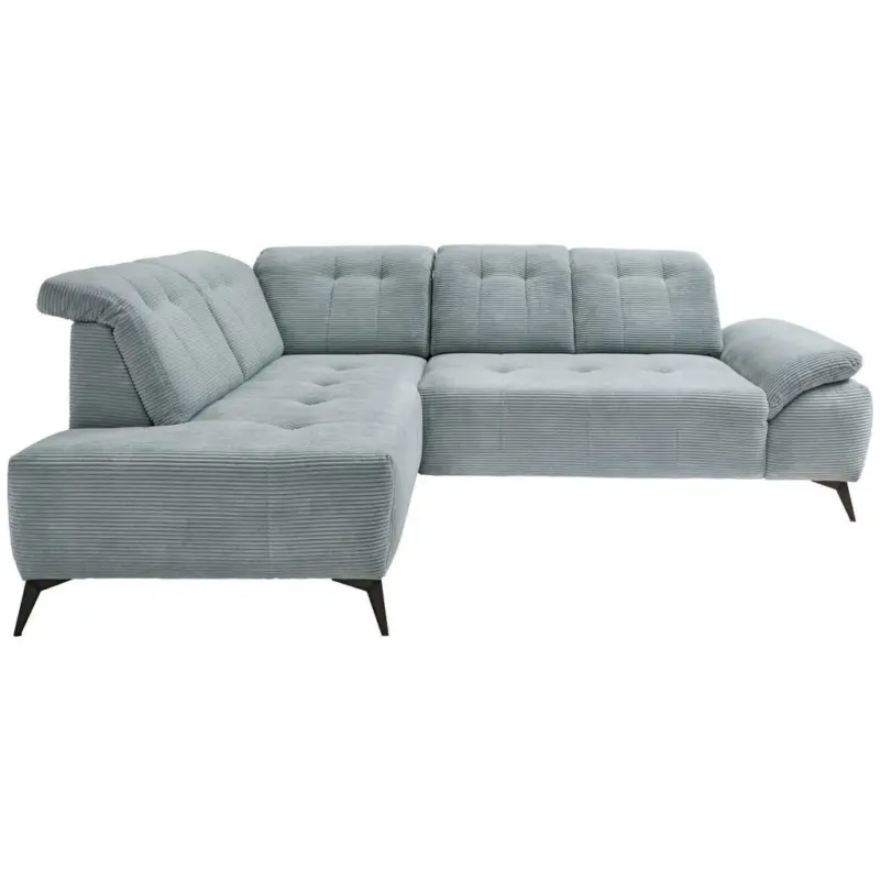 Ecksofa in Cord Hellblau 200/272 cm