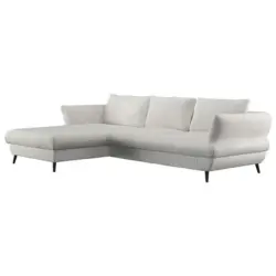 Ecksofa in Velours Creme