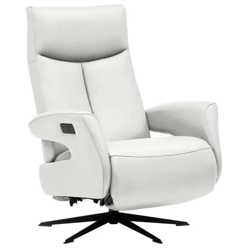 Relaxsessel in Leder Wei&szlig;
