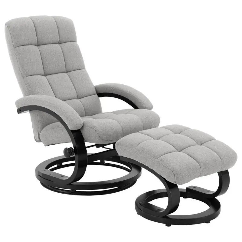 Relaxsesselset in Holz, Metall, Textil Schwarz, Beige