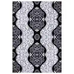 Vintage-Teppich 120/170 cm Eleysa Grau, Schwarz, Wei&szlig;